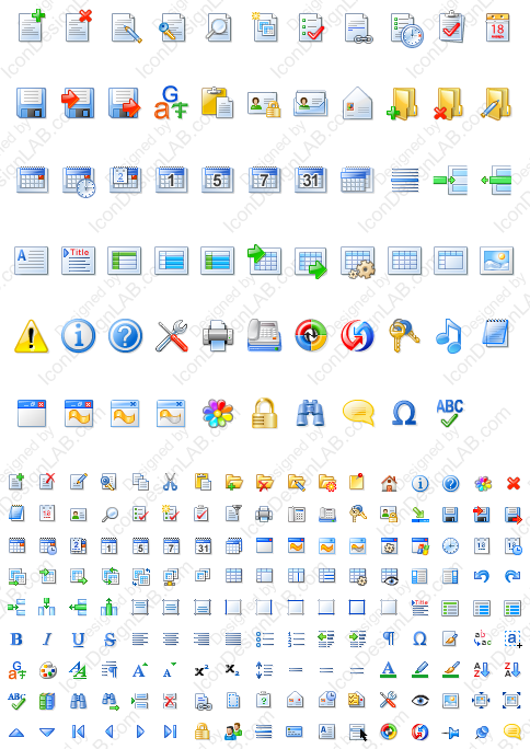    Toolbar icons for -Organizer