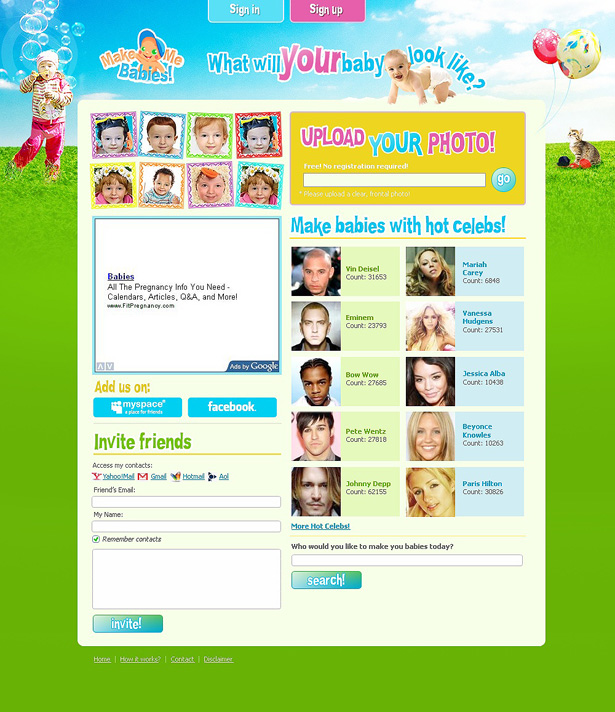 Website Design for MakeMeBabies.com