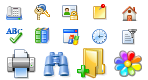    Toolbar icons for -Organizer